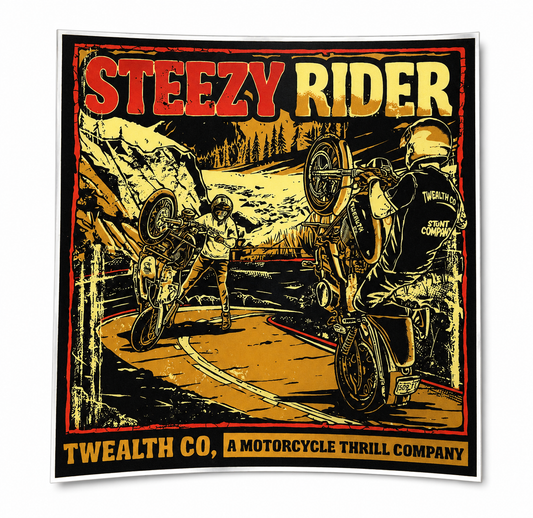 STEEZY RIDER By Twealth Co. Sticker